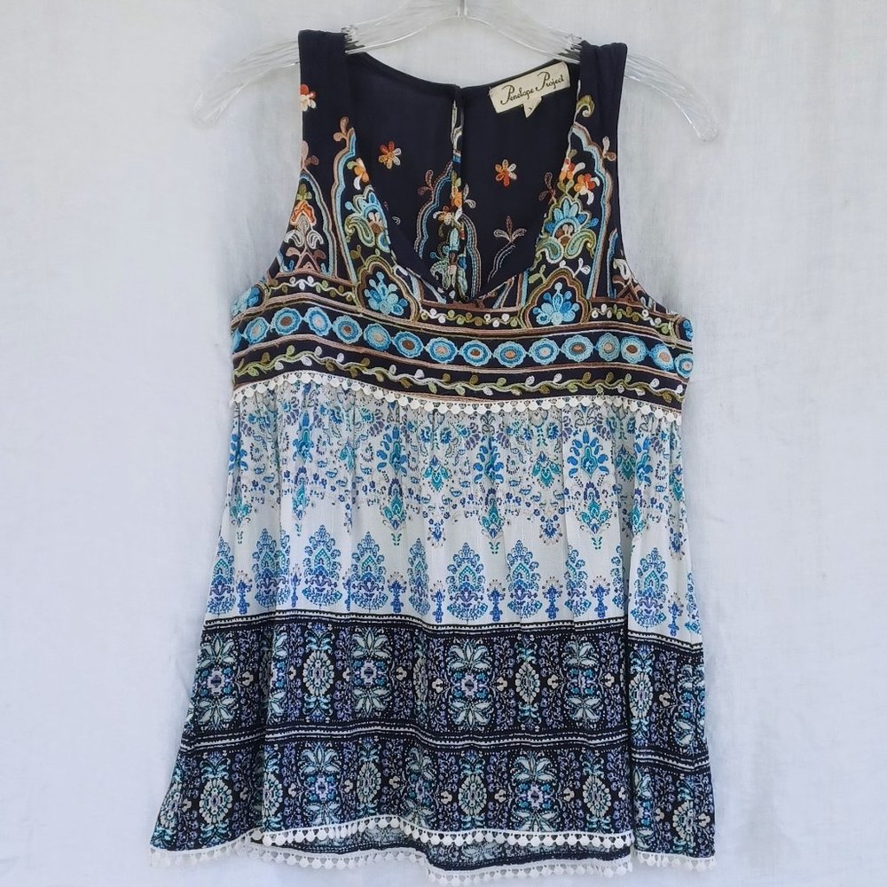 Floral print embroidered  tank top by Penelope Project